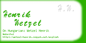 henrik wetzel business card